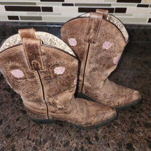 Girls Leather Cowgirl Boots